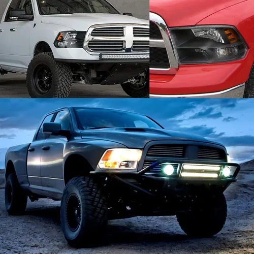 Vista 8 de Ensemble de phares compatible avec 2009 2010 2011 2012 2013 2014 2015 2016 2017 2018 Ram 1500, 2019 Ram 1500 Classic, 2010-2018 Ram 2500 3500 phares