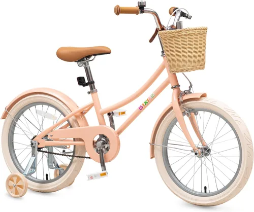 Vista 10 de Bixike Bicicleta de diseño retro para niñas con cesta y freno de posavasos para niños de 3 a 13 años, bicicleta de crucero de 14, 16, 18 pulgadas