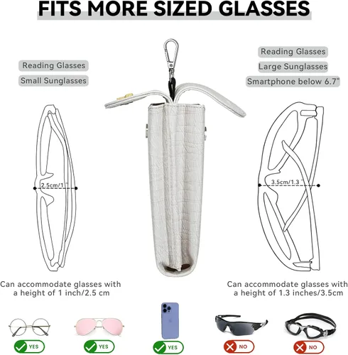 Vista 4 de molshine Estuche doble para gafas,Bolsa de gafas de sol de cuero vegano para gafas de sol,Gafas con paño de limpieza