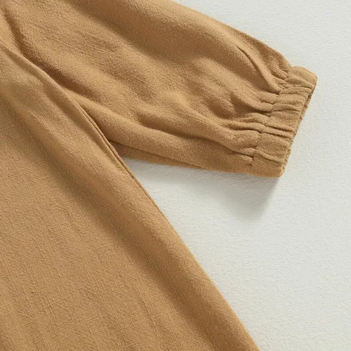 Vista 4 de Mameluco unisex de manga corta para bebé recién nacido, con botones, de una pieza, ropa de color sólido