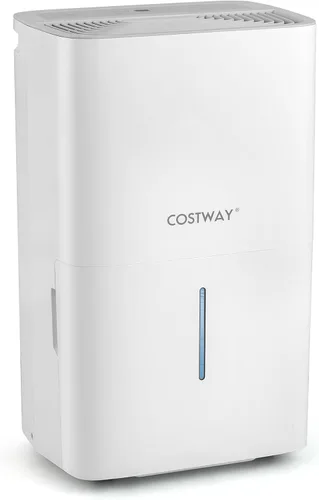 Vista 9 de COSTWAY Deshumidificador Energy Star de 65 pintas, 5000 pies cuadrados, deshumidificador portátil grande para sótanos con 2 modos y 3 velocidades