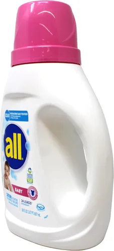 Vista 3 de All Detergente líquido para ropa, suave para bebé, 24 cargas, 30 onzas líquidas