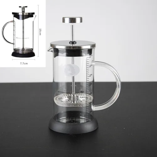 Vista 3 de Kit de prensa francesa de filtro de café de vidrio marca de escala de 11.8 fl oz