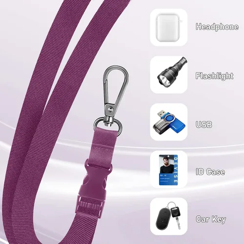 Vista 2 de ROCONTRIP Cordón para teléfono, 2 correas cruzadas para teléfono celular con 2 parches para teléfono, cordón universal para iPhone, correa ajustable