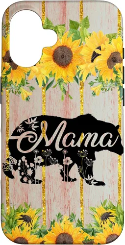 Vista 32 de Mama Bear Rustic Woodgrain Sunflower Farmhouse Country Mama Case for iPhone 17