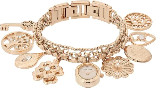Vista 7 de Anne Klein Reloj de pulsera con dije acentuado de cristal prémium para mujer