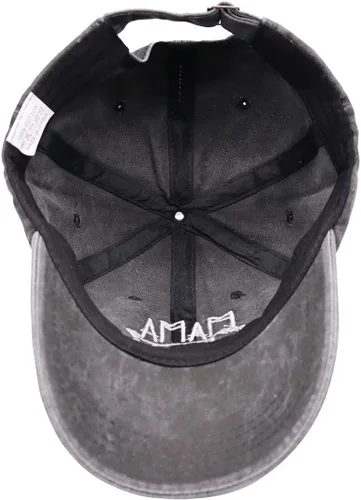 Vista 5 de KKMKSHHG Gorra de béisbol unisex de algodón teñido lavado ajustable para papá Logotipo Bordado Negro
