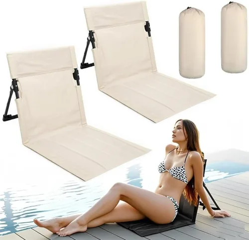 Vista 9 de 1 paquete de sillas plegables junto a la piscina, sillas abatibles portátiles para el borde de la piscina, playa, campamento, picnic, césped, Negro