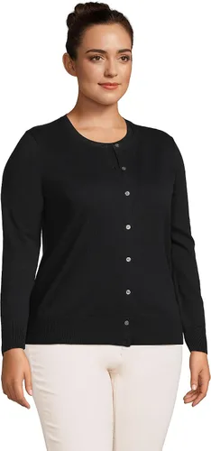Vista 4 de Lands' End Suéter tipo cárdigan de algodón de calibre fino para mujer