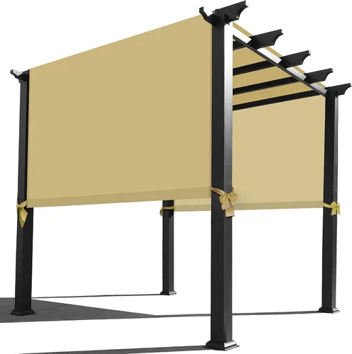 Vista 10 de Alion Home Toldo de repuesto universal impermeable con bolsillo para cortinero para pérgola (12 x 6.5 pies, gris)
