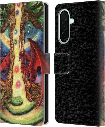 Vista 384 de Head Case Designs Officially Licensed Carla Morrow Galactic Entrancement Dragons Leather Wallet Case Compatible with Samsung Galaxy A07 4G