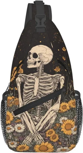 Vista 24 de Bolso bandolera para hombres y mujeres, mochila cruzada floral de tulipán pastel, mochila casual de senderismo para viajes, deportes, correr, bolsa