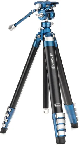 Vista 5 de Benro CyanBird Aluminum 5 Section Tripod with FS20PRO (TCBA15FS20PROC)