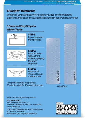 Vista 8 de Amazon Basics Kit de tiras blanqueadoras de dientes de 10 días, 10 tratamientos, 1 paquete (anteriormente Solimo)