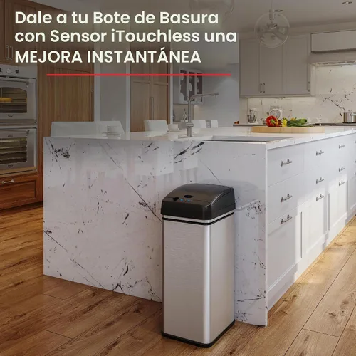 Vista 4 de iTouchless - Bote de basura con tapa y sensor para reemplazar los modelos IT13MX, IT13MXL, DZT13P, DZT13PL, DZT13M, DZT08P, DZT08PL y otras