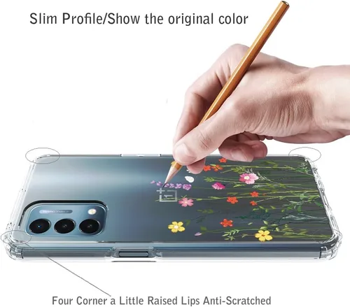 Vista 5 de Funda de teléfono celular para OnePlus Nord N200 5G, delgada y transparente de poliuretano termoplástico [a prueba de caídas] + PC a prueba