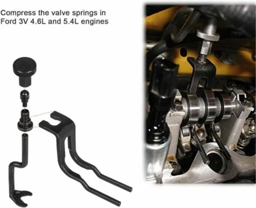 Vista 3 de Herramienta Compresora de Resortes de Válvula para Motores Ford 4.6L 5.4L 6.8L 3V - Servicio de Árboles de Levas, Resortes de Válvula, Sellos
