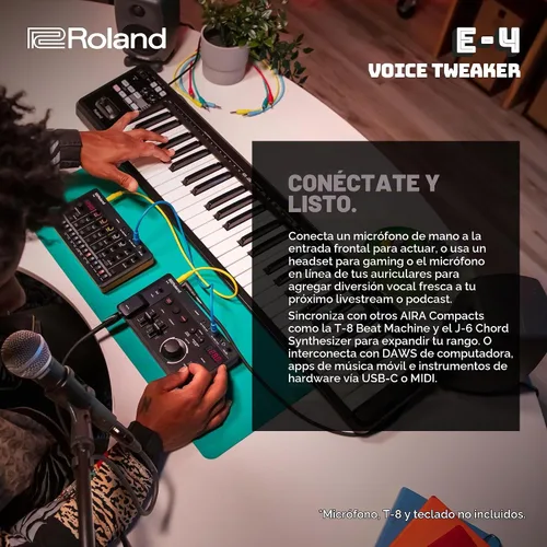 Vista 5 de Roland AIRA Compact E-4 VOICE TWEAKER Herramienta de interpretación vocal con potentes efectos de transformador de voz Vocoder Looper Armonía