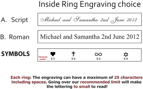 Vista 4 de His & Her's 's Juego de anillos de boda de carburo de tungsteno de 0.315in0.236in, tamaños disponibles 5 15 incluyendo medias tamaños)