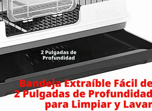 Vista 4 de Jaula de lujo de 4 niveles para conejos de interior/exterior con doble puerta delantera grande para hurón, ardilla, chinchilla, plataforma sólida