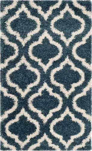 Vista 33 de SAFAVIEH Hudson Shag Collection - Alfombra decorativa de 2 x 3 pies, diseño marroquí, color gris y marfil, no desprende pelusa y de fácil cuidado, 2