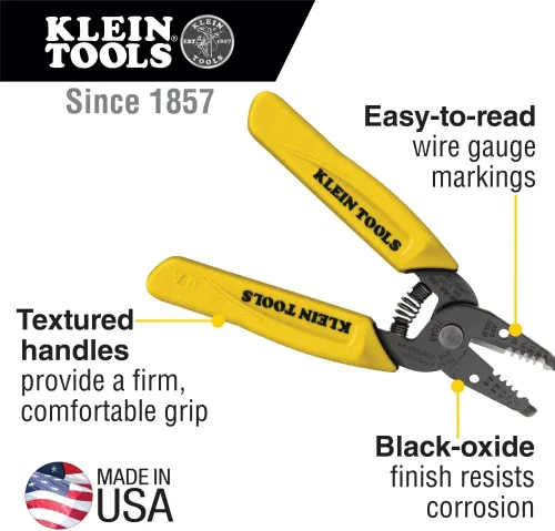Vista 3 de Pelacables/cortador Klein Tools 11045, amarillo 10 – 18 AWG Solid Wire