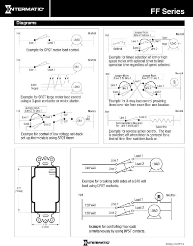 Vista 4 de Intermatic FF412H - Temporizador de pared con resorte de 12 horas, metal cepillado