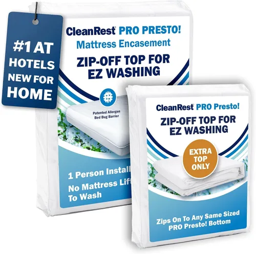 Vista 11 de CleanRest PRO Presto! Funda de colchón con cremallera para EZ Washing, tamaño individual, protector de colchón impermeable, a prueba de chinches
