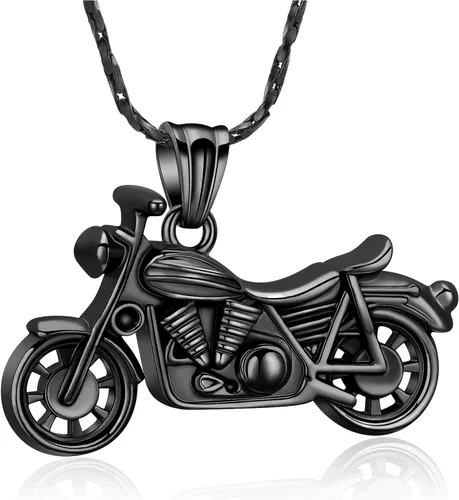 Vista 25 de Imrsanl Joyería de cremación para cenizas, motocicleta, automóvil pequeño, collar de urna de tractor para cenizas para hombres, recuerdo