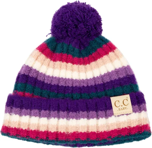 Vista 2 de Funky Junque Exclusives Baby Infant Beanie Knit Warm Winter Pom Pom Skull Cap Hat