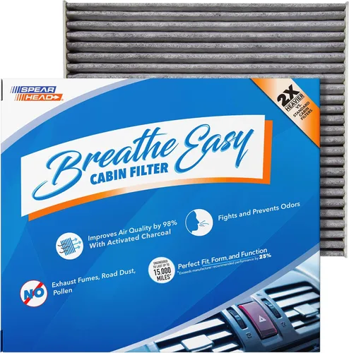Vista 24 de Spearhead Odor Defense Breathe Easy - Filtro de cabina para AC y calentador Compatible con Chrysler 200 2015-17, Cherokee 2014-18 como OEM Hasta