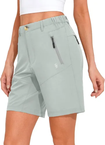Vista 9 de Little Donkey Andy - Shorts elásticos de secado rápido para mujer, para senderismo, campamento y viajes A1 negro