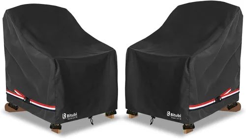 Vista 10 de Bitubi Funda impermeable para sofá de patio, funda resistente de 2 plazas para sofá al aire libre, tamaño de hasta 58 pulgadas de ancho x 32.5
