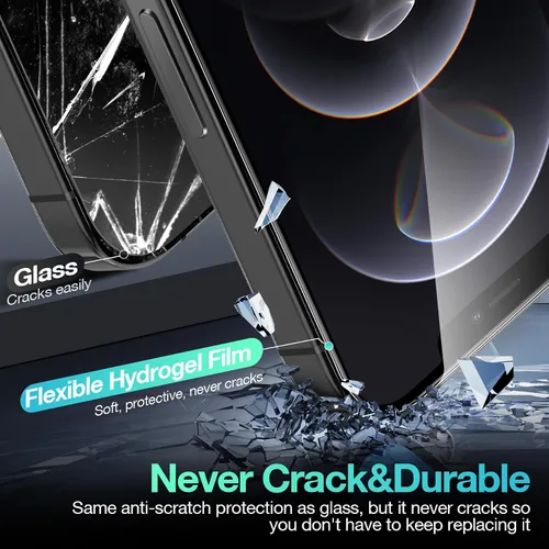 Vista 2 de Paquete de 3 protectores de pantalla flexibles para iPhone 12 Pro Max, película de hidrogel de TPU suave irrompible para iPhone 12 Pro Max