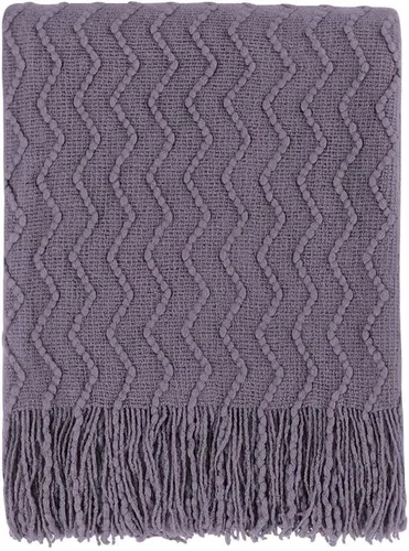 Vista 13 de Bourina Manta de punto decorativa con textura, unicolor y suave, para sofá, 50 x 60 pulgadas, almendra Knitted Throw Blanket 50x60 Inches, Soft