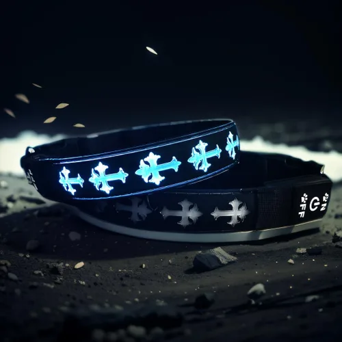 Vista 12 de Collar de perro con luz LED USB-C, diseño 3D, material cómodo y suave, iluminación multicolor, collar de perro nocturno (PW-verde, XS