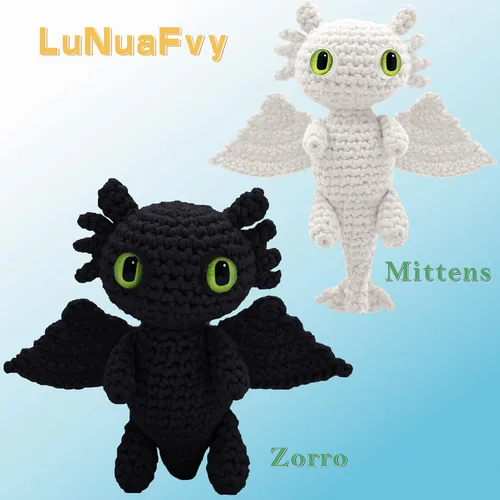 Vista 2 de LuNuaFvy Kit de ganchillo para principiantes, adultos/adolescentes/niños mayores de 9 años - Juego de dragón Amigurumi Animal con video de 4 horas