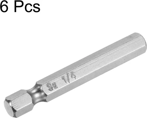 Vista 3 de uxcell Broca de destornillador de cabeza hexagonal magnética de 1/4 pulgadas, vástago hexagonal de 1/4 de pulgada de longitud de 2 pulgadas