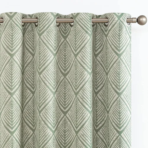 Vista 11 de jinchan Cortinas 80% opacas para dormitorio, cortinas con patrones geométricos para sala de estar, tratamientos de ventana para oscurecer la Azul