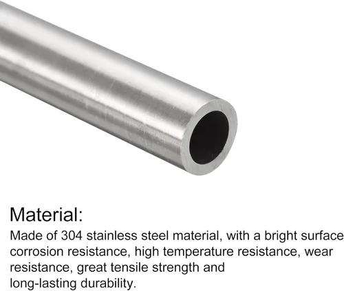 Vista 3 de uxcell Tubo de acero inoxidable 304, metal de 10 mm de diámetro exterior x 1,5 mm de grosor de pared, tubo de 300 mm para maquinaria industrial