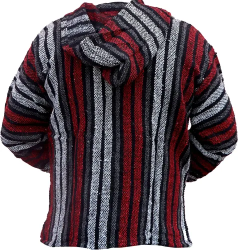 Vista 4 de Del Mex Mexican Baja - Poncho tipo sudadera con capucha, diseño de surf, estilo hippie