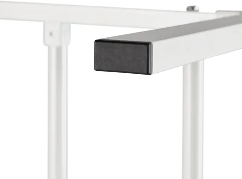 Vista 9 de Yaheetech Marco de cama con plataforma de metal doble, cabecero y estribo Blanco