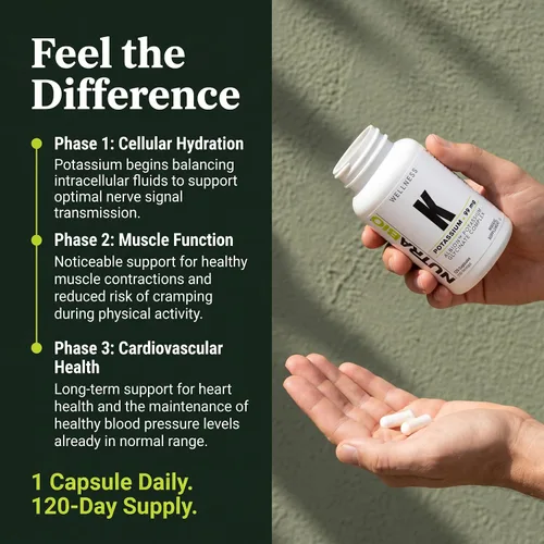 Vista 4 de NutraBio Complejo de potasio, suplemento de potasio para un corazón, huesos, músculos y digestión saludables, 99 mg - 120 cápsulas vegetales