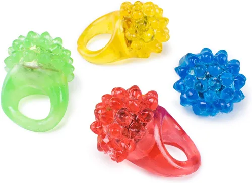 Vista 3 de Anillos de goma de gelatina coloridos intermitentes con luz LED para fiestas, recuerdos de fiesta, raves, espectáculos de conciertos, regalos