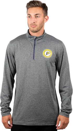 Vista 36 de Ultra Game Camiseta oficial de la NBA de manga larga con cremallera corta para hombre Gris Caliente Carbón