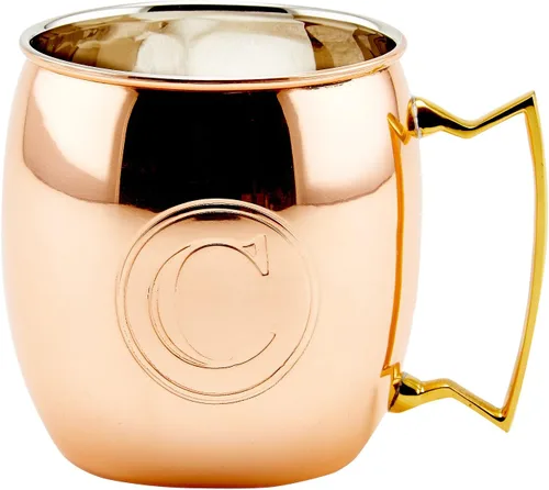 Vista 16 de Old Dutch International Taza sólida Moscow Mule, 16 onzas, monograma A, cobre