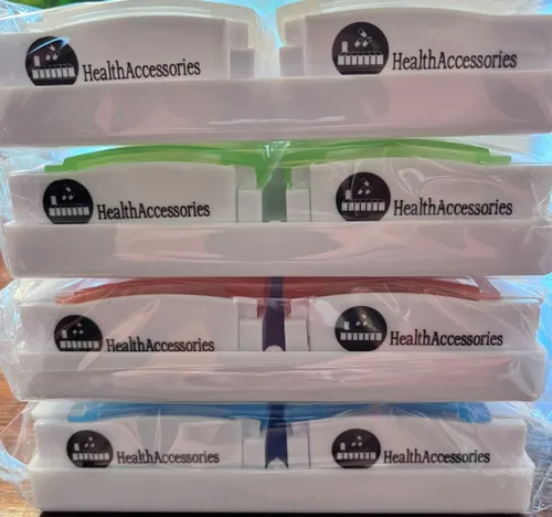 Vista 5 de Healthaccessories - Pastillero español para 7 días, dos veces al día, AM PM, organizador semanal de píldoras, organizador de píldoras