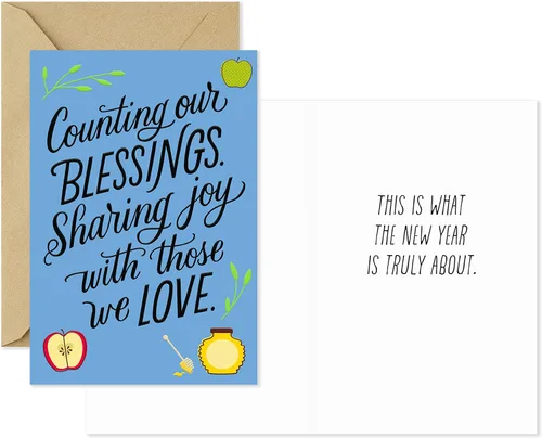 Vista 3 de Hallmark Tree of Life Rosh Hashanah - Surtido de cartas, Sharing Joy (6 tarjetas con sobres)