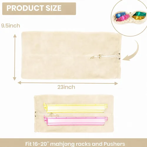 Vista 4 de Mahjong - Bolsa con 4 divisores para estantes Mahjong de 16 a 20 pulgadas Beige Blanco