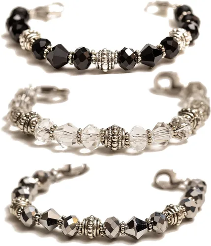 Vista 32 de Pulsera elástica de alerta médica, pulsera de identificación médica de repuesto intercambiable, etiqueta de identificación no incluida, cristales